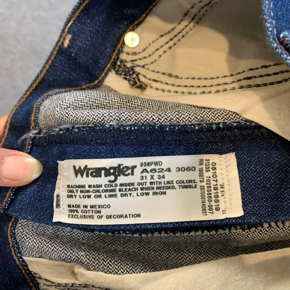 Vintage Wrangler Jeans Mens 31 Blue Cowboy Cut Slim Fit Western Cowboy Denim